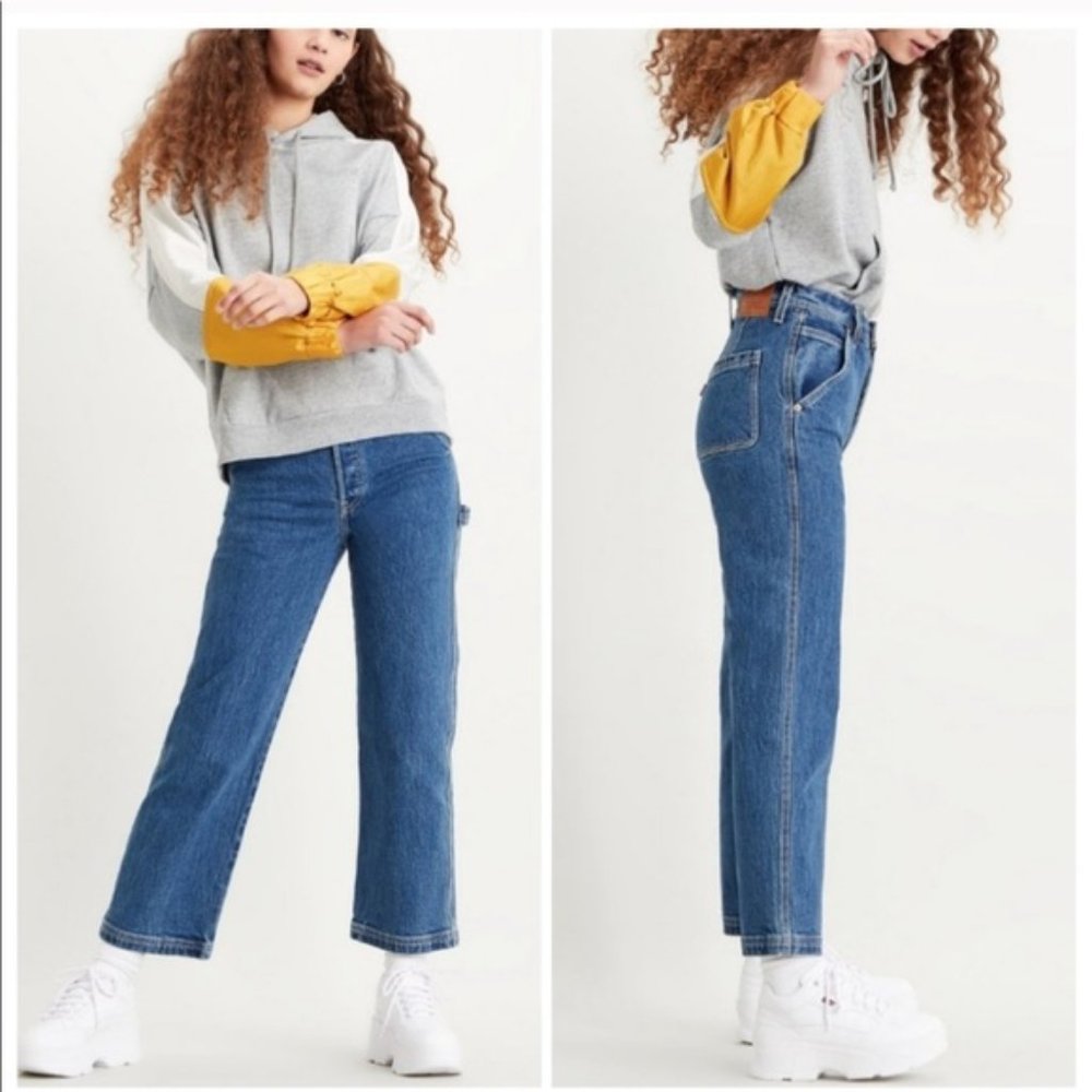 Levi’s Ribcage Straight Ankle Utility Jeans - Picture 6 of 14